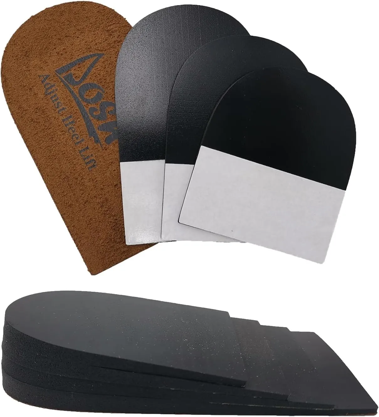 Adjustable Heel Lifts for Shoes, 4 Layer 1/4" Height Increase Inserts for Achilles Tendonitis, Heel Pain, Leg Length Discrepancies,Shoe Lifts (1 Pair, M Women 9-11.5 Men 7-10.5)