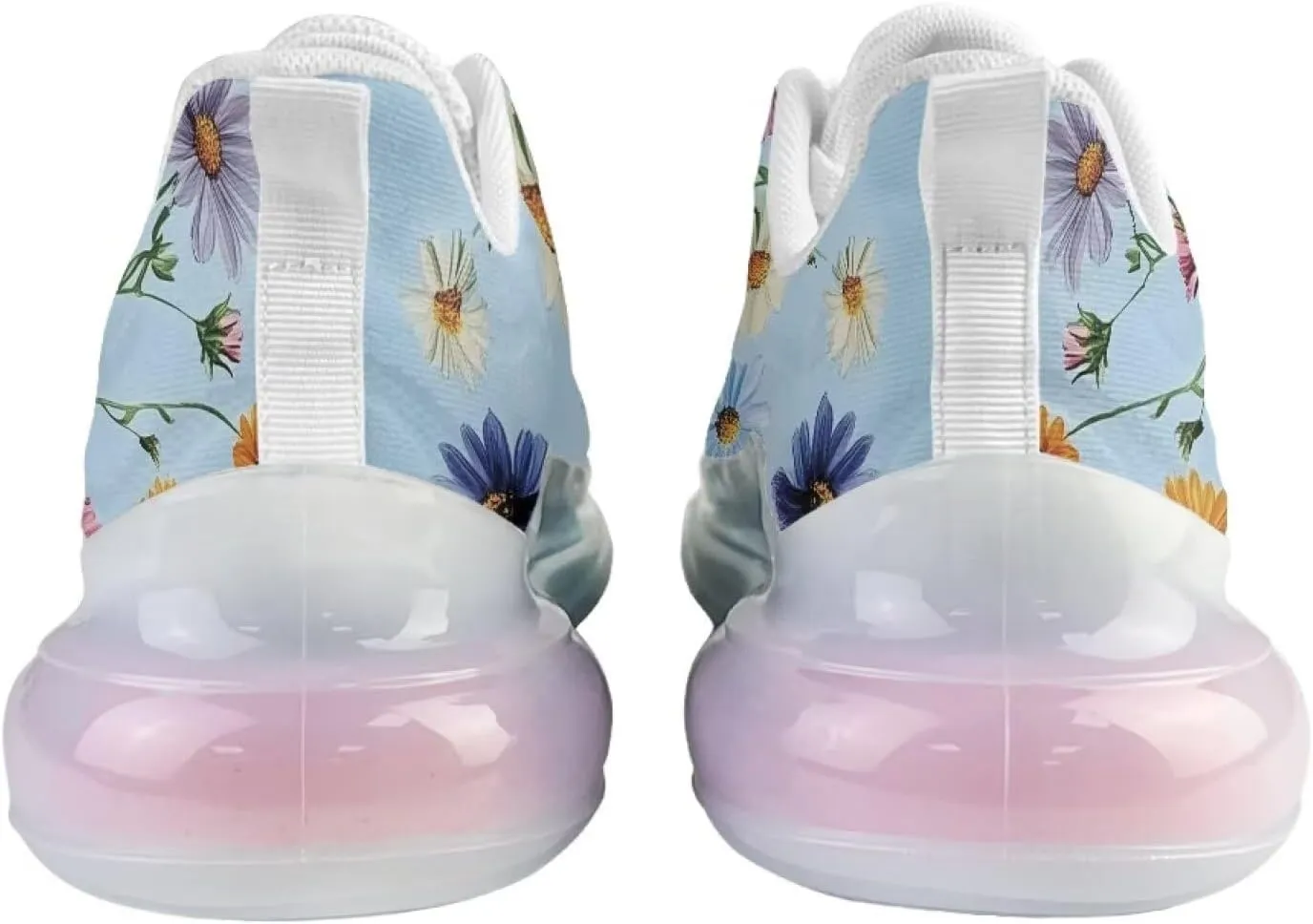 Breathable Walking Shoe Fashion Atmospheric Cushion Running Shoes for Women Comfort Soft Rubber Sole Non Slip Shoes for Gym Size 6-11 White Sole