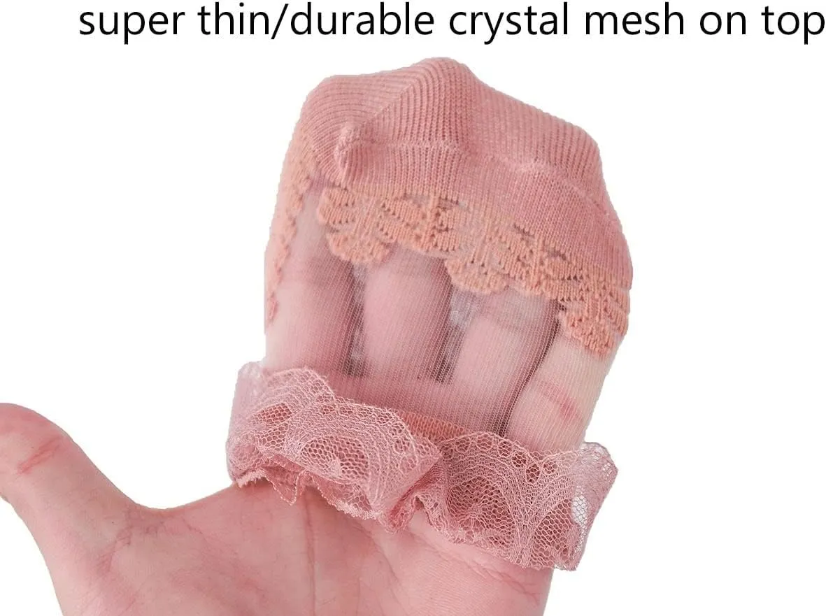 CHUNG Baby Toddler Girls Princess Cotton Frilly Socks Lace Ruffle Pack of 4/5/6 Thin Mesh Summer for Dress