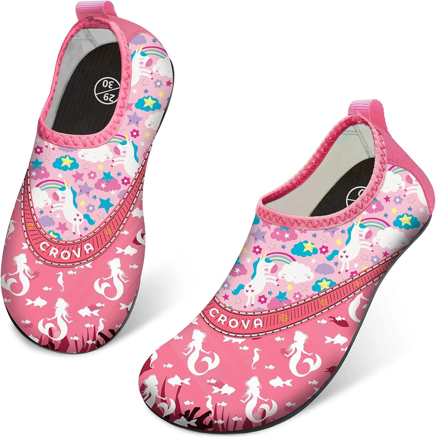 CROVA Toddler Kids Water Shoes Quick Dry Aqua Socks Non-Slip Barefoot Sports Shoes for Boys Girls Toddler