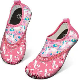 CROVA Toddler Kids Water Shoes Quick Dry Aqua Socks Non-Slip Barefoot Sports Shoes for Boys Girls Toddler