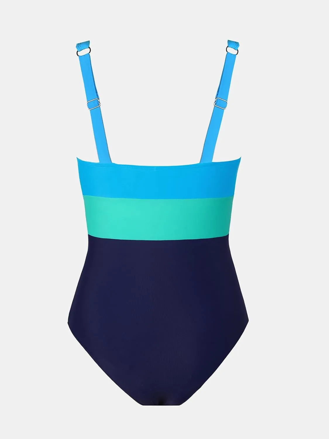 CUPSHE Women One Piece Swimsuit Bathing Suit Cutout V Neck Adjustable Straps Color Block O Ring