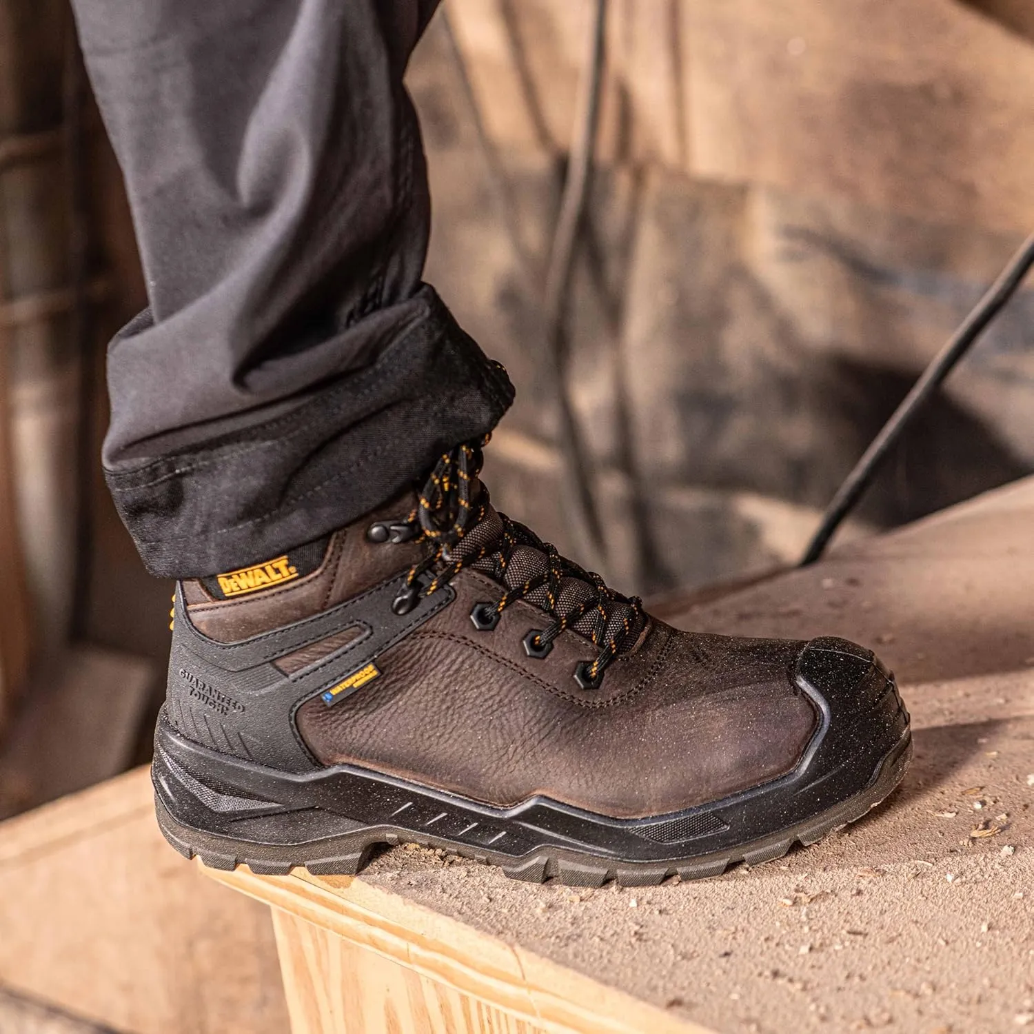 DEWALT Hayes Men's Waterproof, Leather, Steel Toe, Safety Work Boot