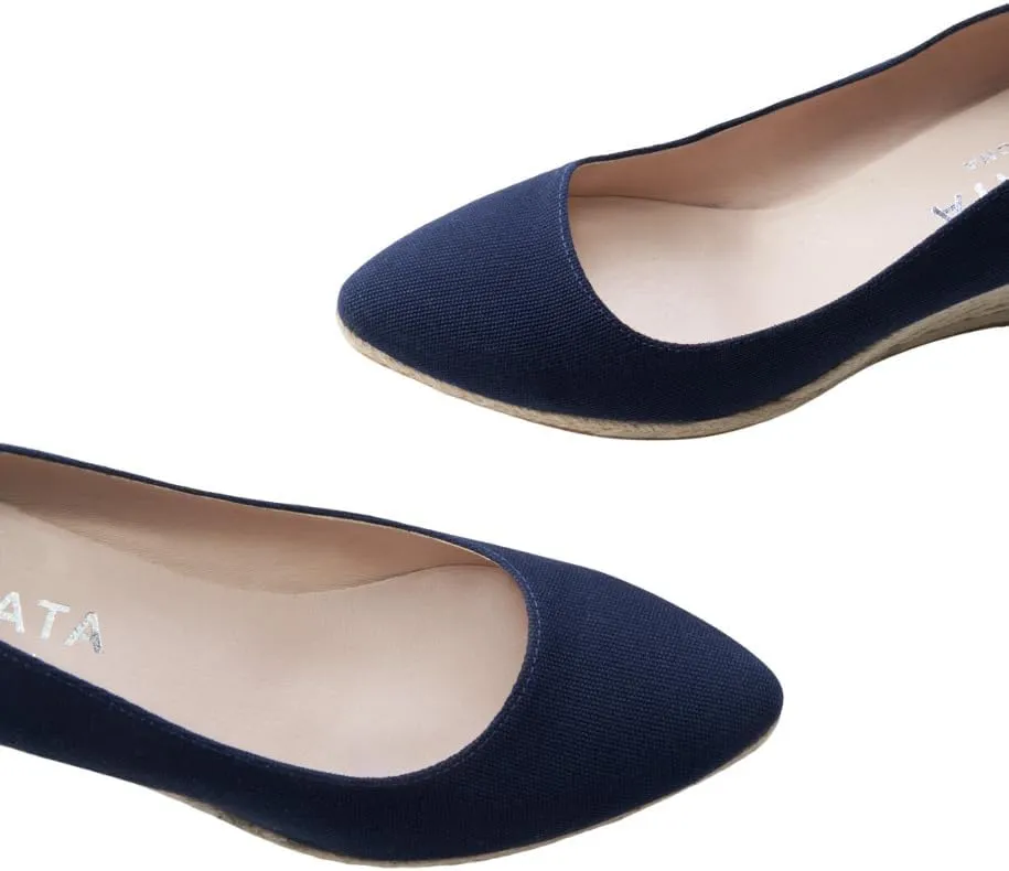 Dunes Canvas Espadrille Wedges with 2  Heel Women's Sandals with Breathable Cotton Canvas and 100% Natural Jute Midsole for All Casual Occasions