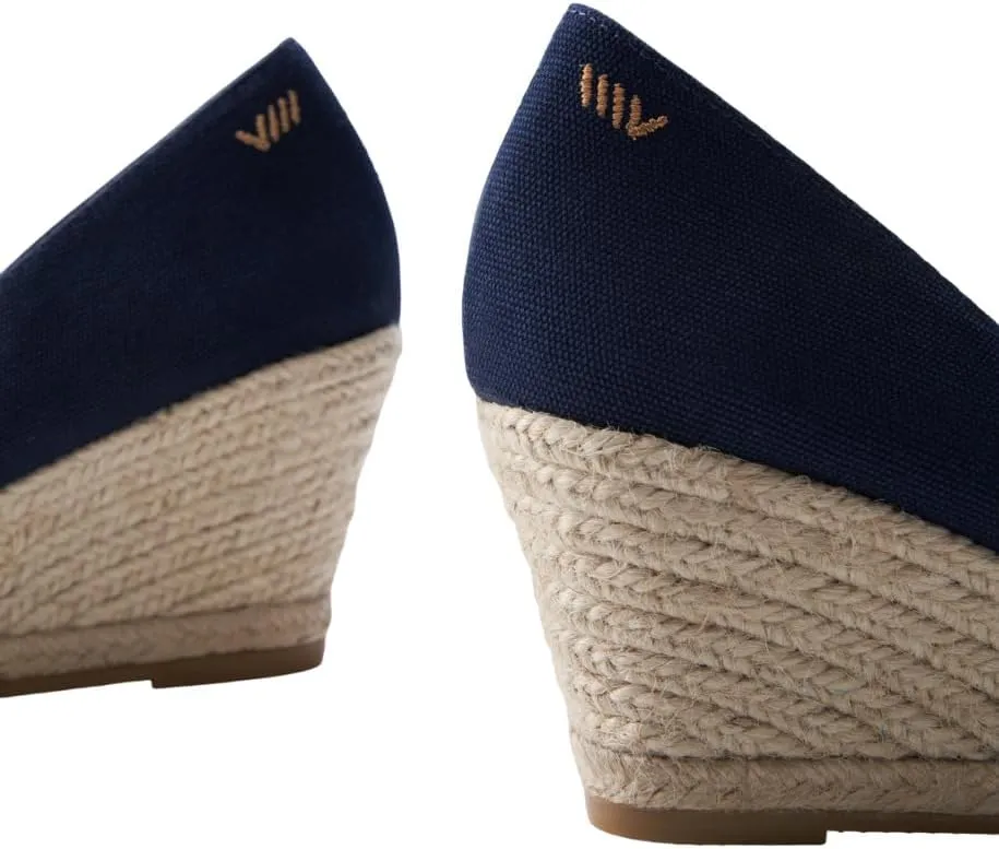 Dunes Canvas Espadrille Wedges with 2  Heel Women's Sandals with Breathable Cotton Canvas and 100% Natural Jute Midsole for All Casual Occasions
