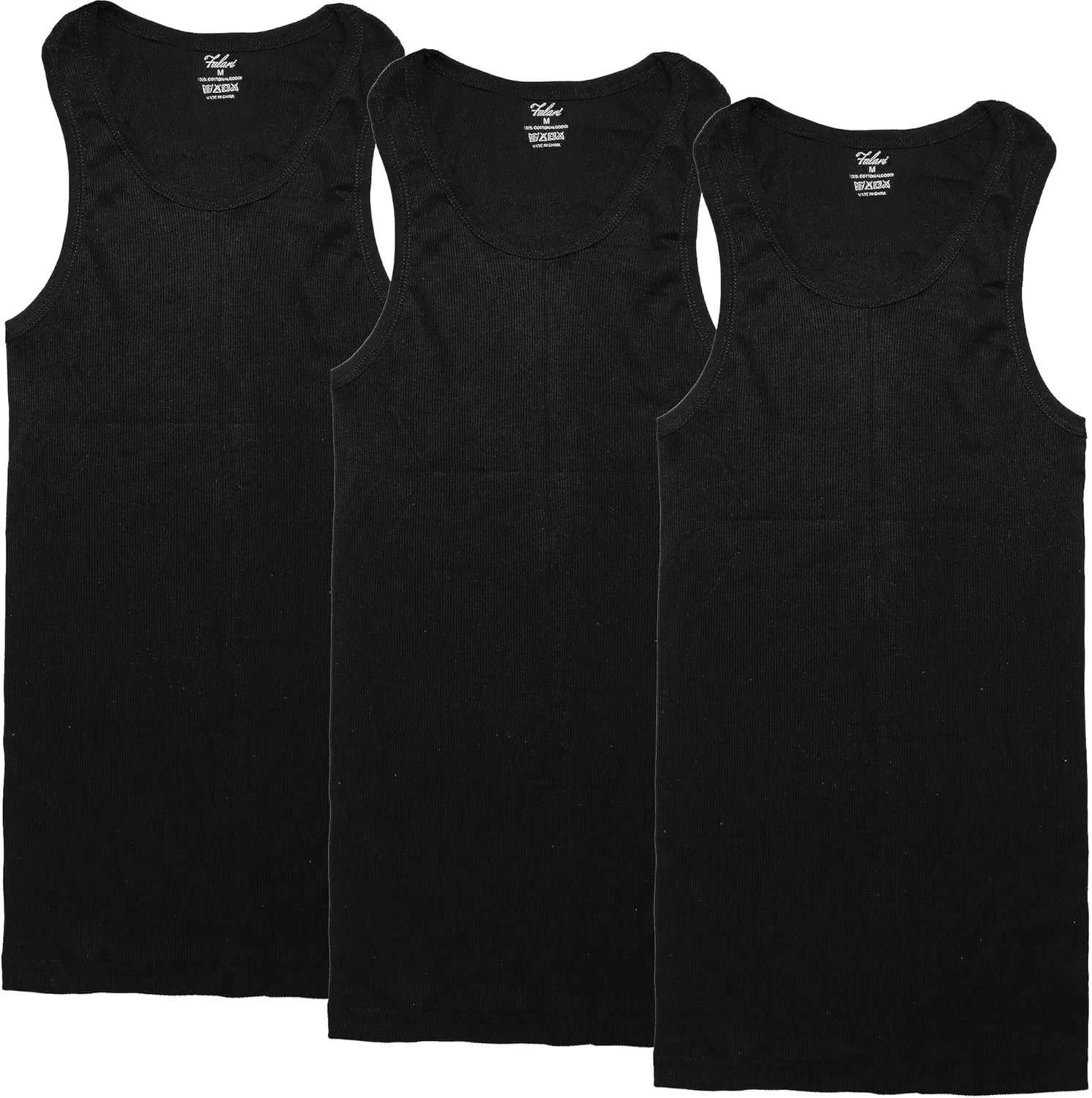 Falari 3 Pack Men's A-Shirt Tank Top Gym Workout Undershirt (Slim & Muscle Fit ONLY)