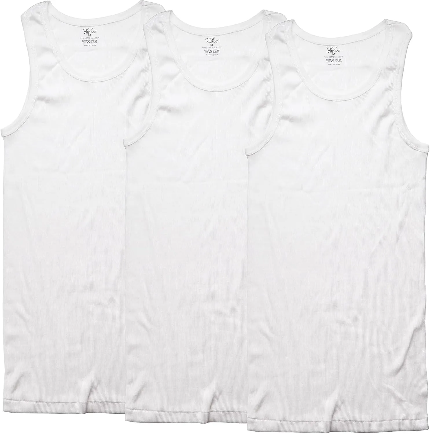 Falari 3 Pack Men's A-Shirt Tank Top Gym Workout Undershirt (Slim & Muscle Fit ONLY)