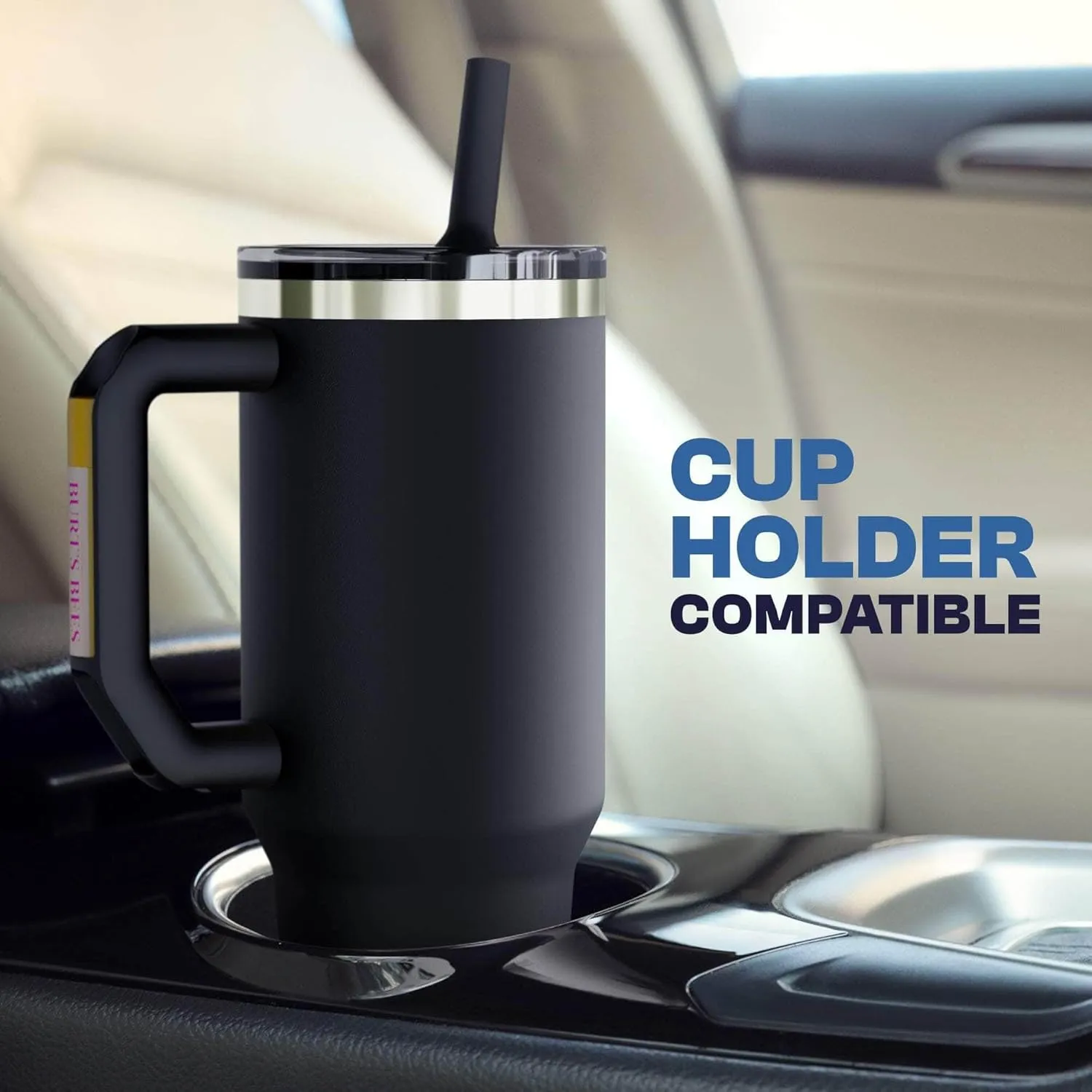 Frost Buddy Thicc Buddy - 40 oz Stainless Steel Vacuum Insulated Tumbler with Lid and Straw for Water - Travel Mug Cupholder Friendly - Gifts for Women Men Him Her (Aquamarine)