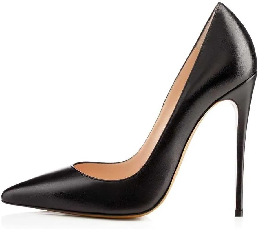 FSJ Women Formal Pointed Toe Pumps High Heel Sexy Stilettos Slip On Office Cute Evening Dress Shoes Size 4-15 US