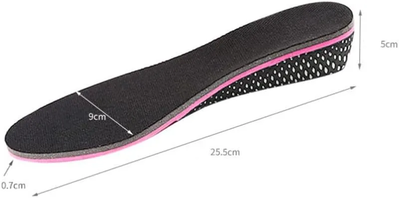 Healifty 1 Pair Booster Pad Elevator Height Increasing Shoe Inserts Height Adding Insoles Shoe Sole Running Insoles Comfortable Height Increase Insole and Women Breathable