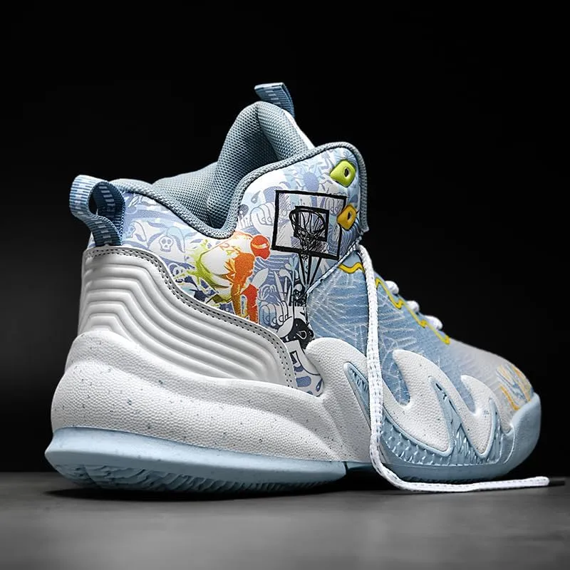 High Top Basketball Shoes Men Shoes Women Shoes Non-Slip Breathable Outdoor Shoes Fashion Graffiti Training Shoes Volleyball Shoes