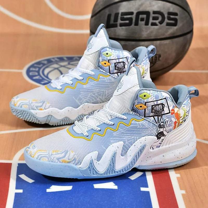 High Top Basketball Shoes Men Shoes Women Shoes Non-Slip Breathable Outdoor Shoes Fashion Graffiti Training Shoes Volleyball Shoes
