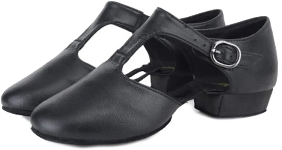 HROYL Leather Jazz Shoes Split Sole Dance Shoes Slip-on Practice Jazz Modern Dance Shoes Model-WX-LG59