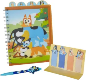 Innovative Designs Bluey Tab Journal Spiral Notebook, Ballpoint Pen, Sticky Tabs, 96 Lined Pages