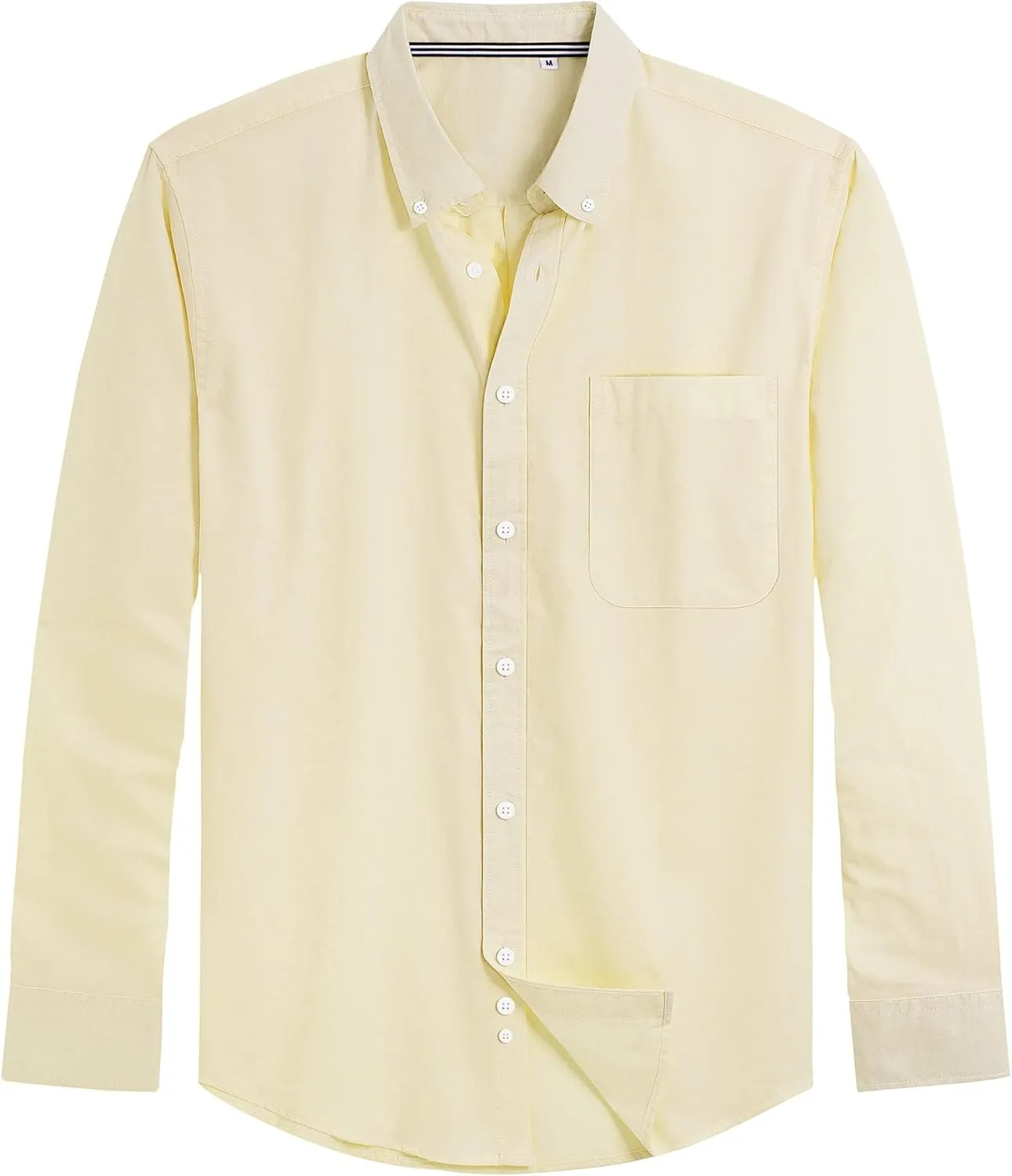 J.VER Men's Oxford Shirt Solid Casual Button Down Collar Shirts Long Sleeve Dress Shirts with Pocket