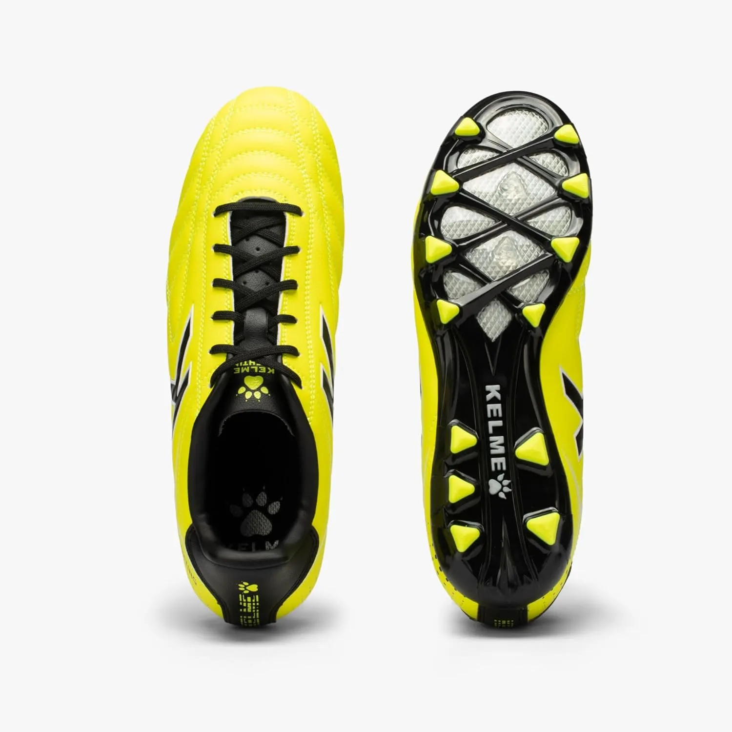 KELME K-Fighting Microfiber Leather Soccer Cleats, Firm/Artificial Ground Outdoor Shoes, for Men Women