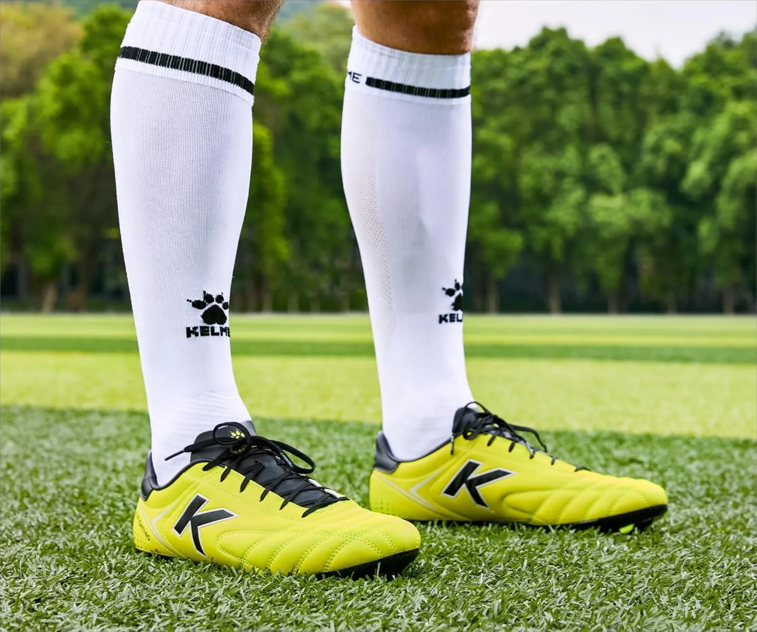 KELME K-Fighting Microfiber Leather Soccer Cleats, Firm/Artificial Ground Outdoor Shoes, for Men Women