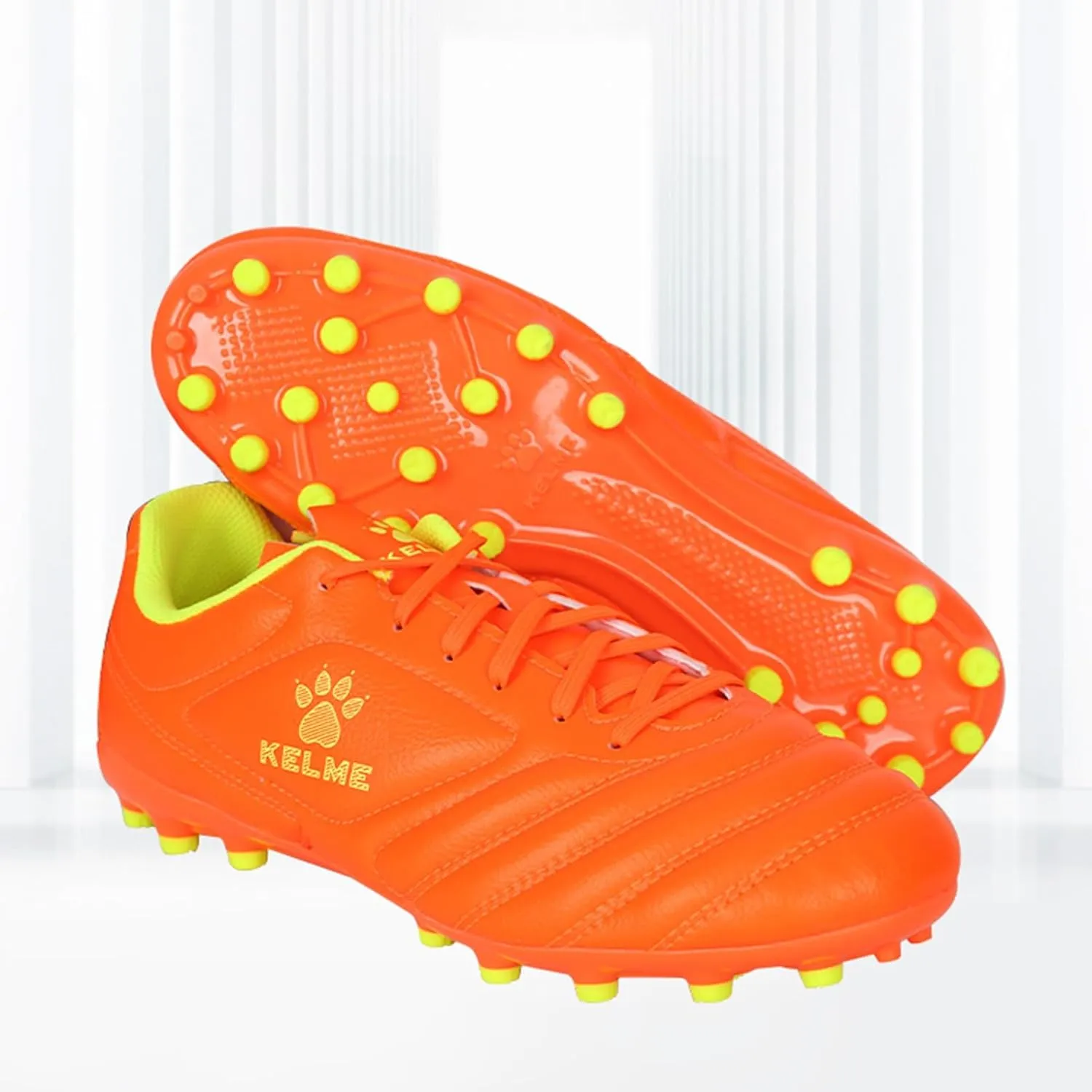 KELME K-Fighting Microfiber Leather Soccer Cleats, Firm/Artificial Ground Outdoor Shoes, for Men Women