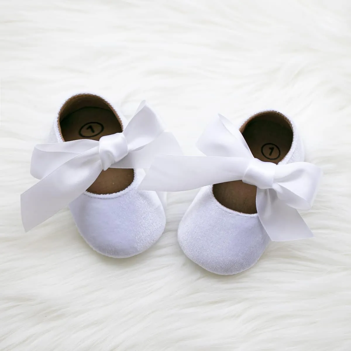 KIDSUN Infant Baby Girls Mary Jane Shoes Non-Slip Rubber Sole Ballet Slippers Princess Dress Wedding Shoes Newborn Crib Shoes First Walkers Shoes