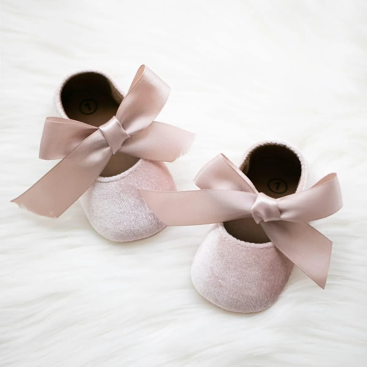 KIDSUN Infant Baby Girls Mary Jane Shoes Non-Slip Rubber Sole Ballet Slippers Princess Dress Wedding Shoes Newborn Crib Shoes First Walkers Shoes