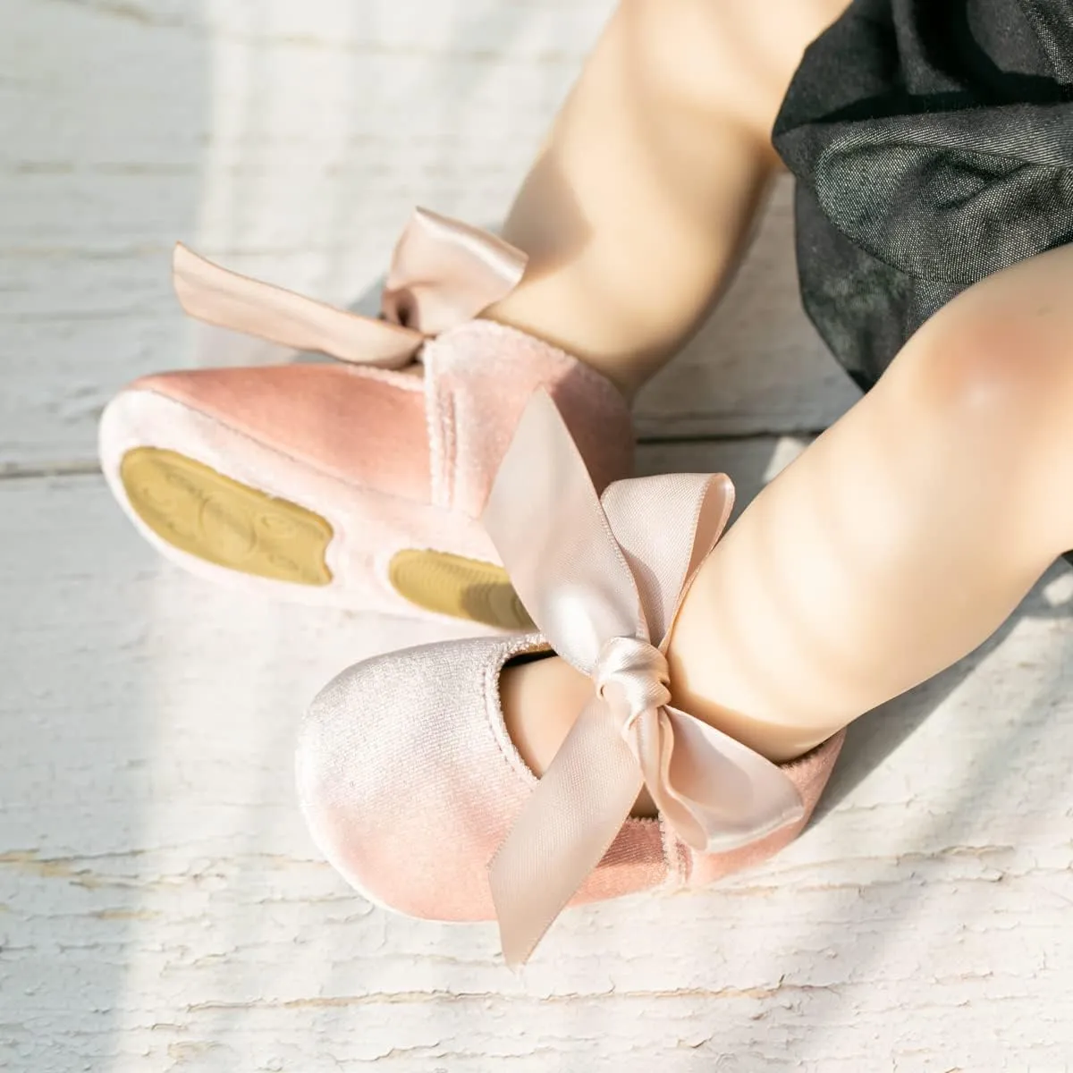 KIDSUN Infant Baby Girls Mary Jane Shoes Non-Slip Rubber Sole Ballet Slippers Princess Dress Wedding Shoes Newborn Crib Shoes First Walkers Shoes