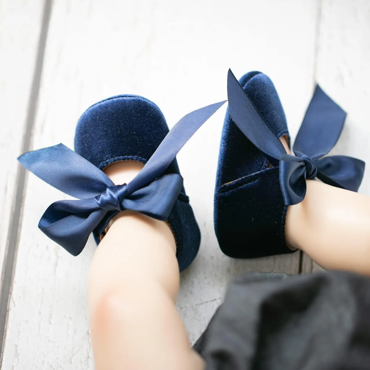 KIDSUN Infant Baby Girls Mary Jane Shoes Non-Slip Rubber Sole Ballet Slippers Princess Dress Wedding Shoes Newborn Crib Shoes First Walkers Shoes