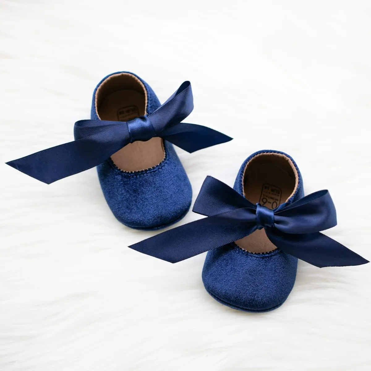 KIDSUN Infant Baby Girls Mary Jane Shoes Non-Slip Rubber Sole Ballet Slippers Princess Dress Wedding Shoes Newborn Crib Shoes First Walkers Shoes