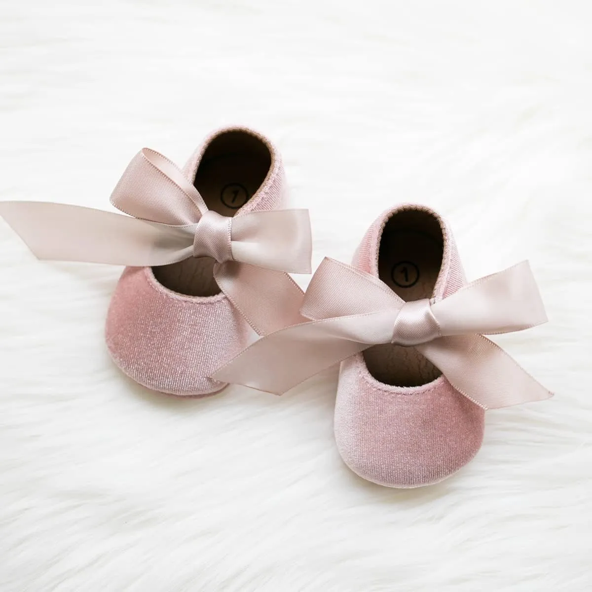 KIDSUN Infant Baby Girls Mary Jane Shoes Non-Slip Rubber Sole Ballet Slippers Princess Dress Wedding Shoes Newborn Crib Shoes First Walkers Shoes