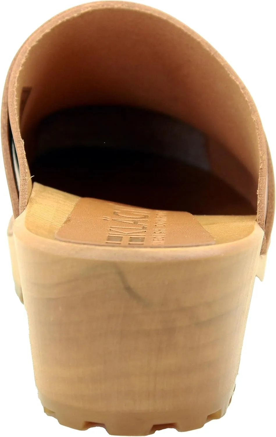 KLGN Tuva Wood Open Back Grippy Leather Clogs