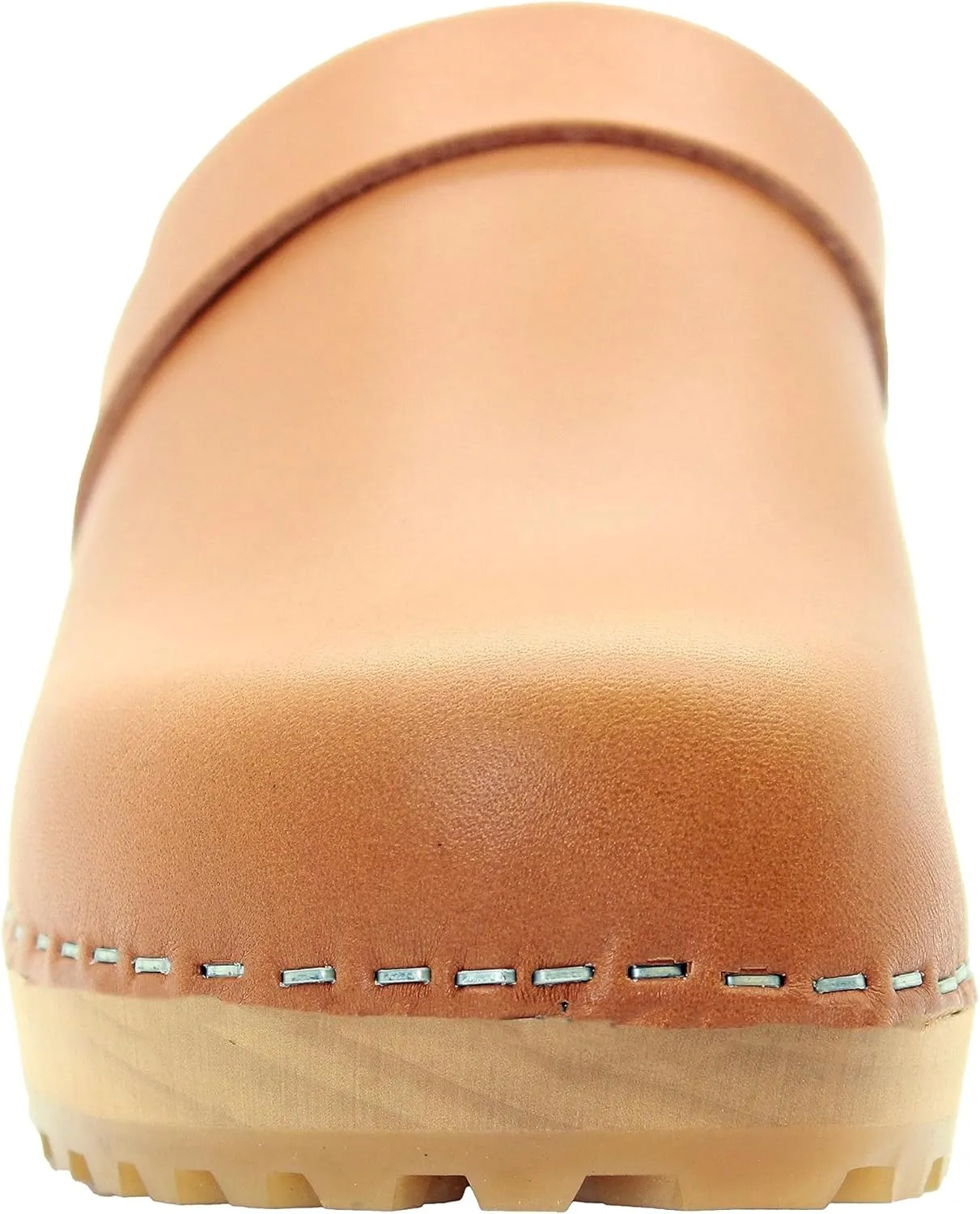 KLGN Tuva Wood Open Back Grippy Leather Clogs