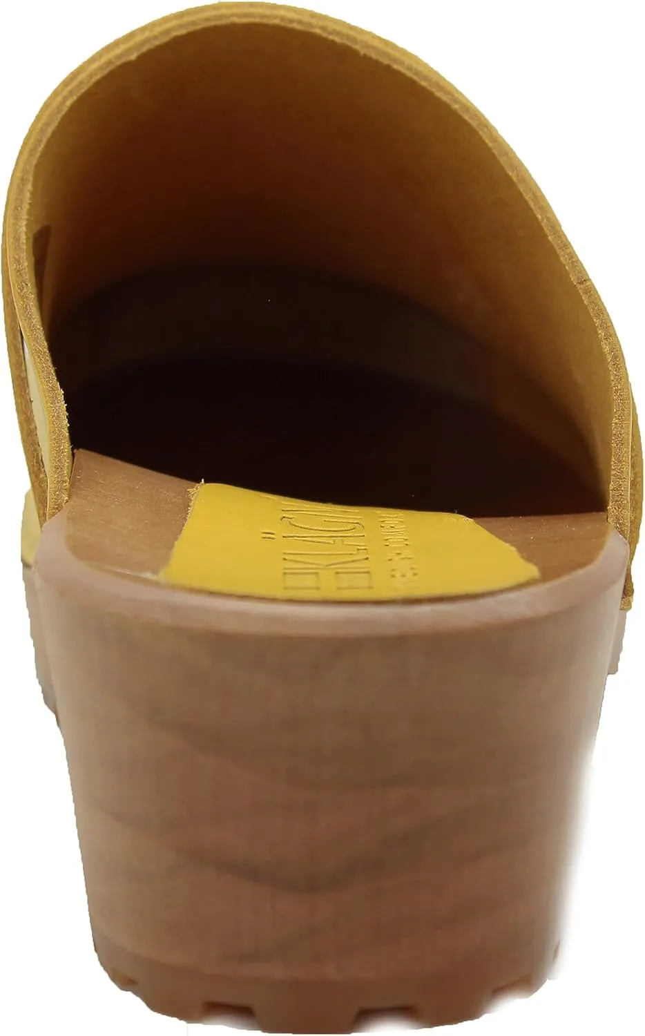 KLGN Tuva Wood Open Back Grippy Leather Clogs