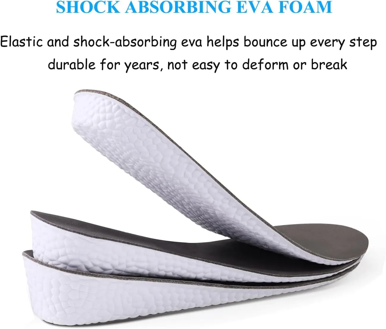 Leather Height Increase Insoles for Men Wowen Breathable Taller Cushion Shoes Insoles Heel Lift Inserts Elevator Insoles- Sweat & Shock Absorbing