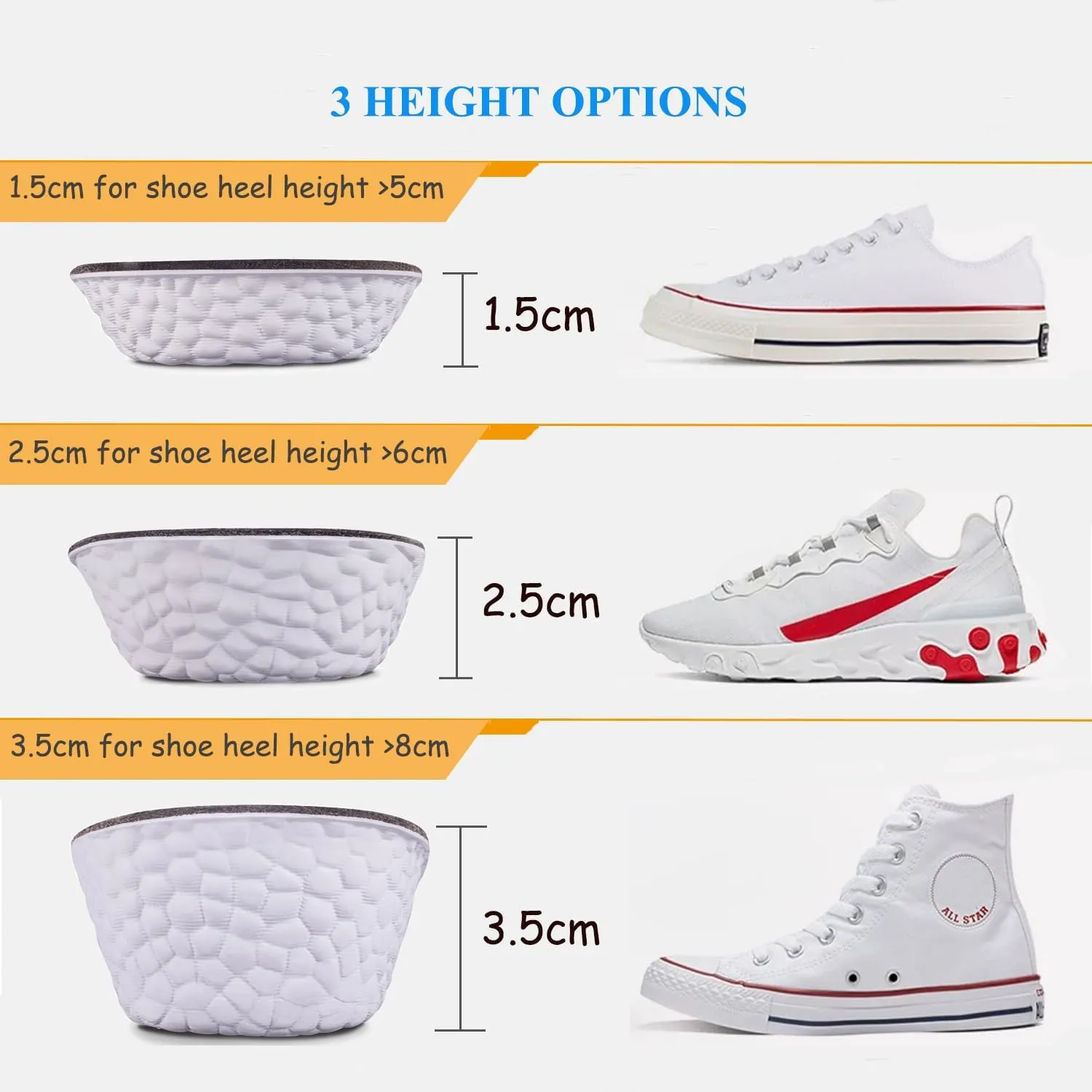Leather Height Increase Insoles for Men Wowen Breathable Taller Cushion Shoes Insoles Heel Lift Inserts Elevator Insoles- Sweat & Shock Absorbing