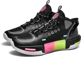 Men's and Women's Basketball Shoes Fashionable Sports Shoes High Elasticity Sunning Shoes Comfortable and Breathable Badminton Sports Shoes Anti Slip and Wear-Resistant Casual Shoes