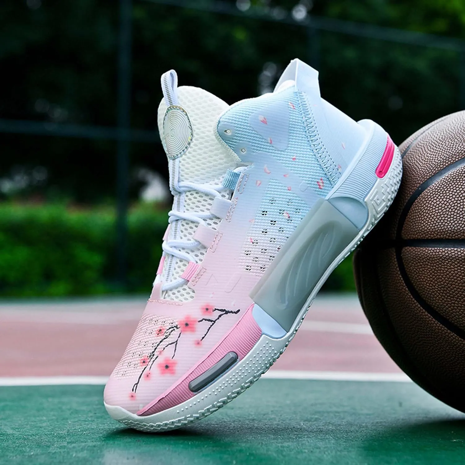 Men's and Women's Basketball Shoes Fashionable Sports Shoes High Elasticity Sunning Shoes Comfortable and Breathable Badminton Sports Shoes Anti Slip and Wear-Resistant Casual Shoes