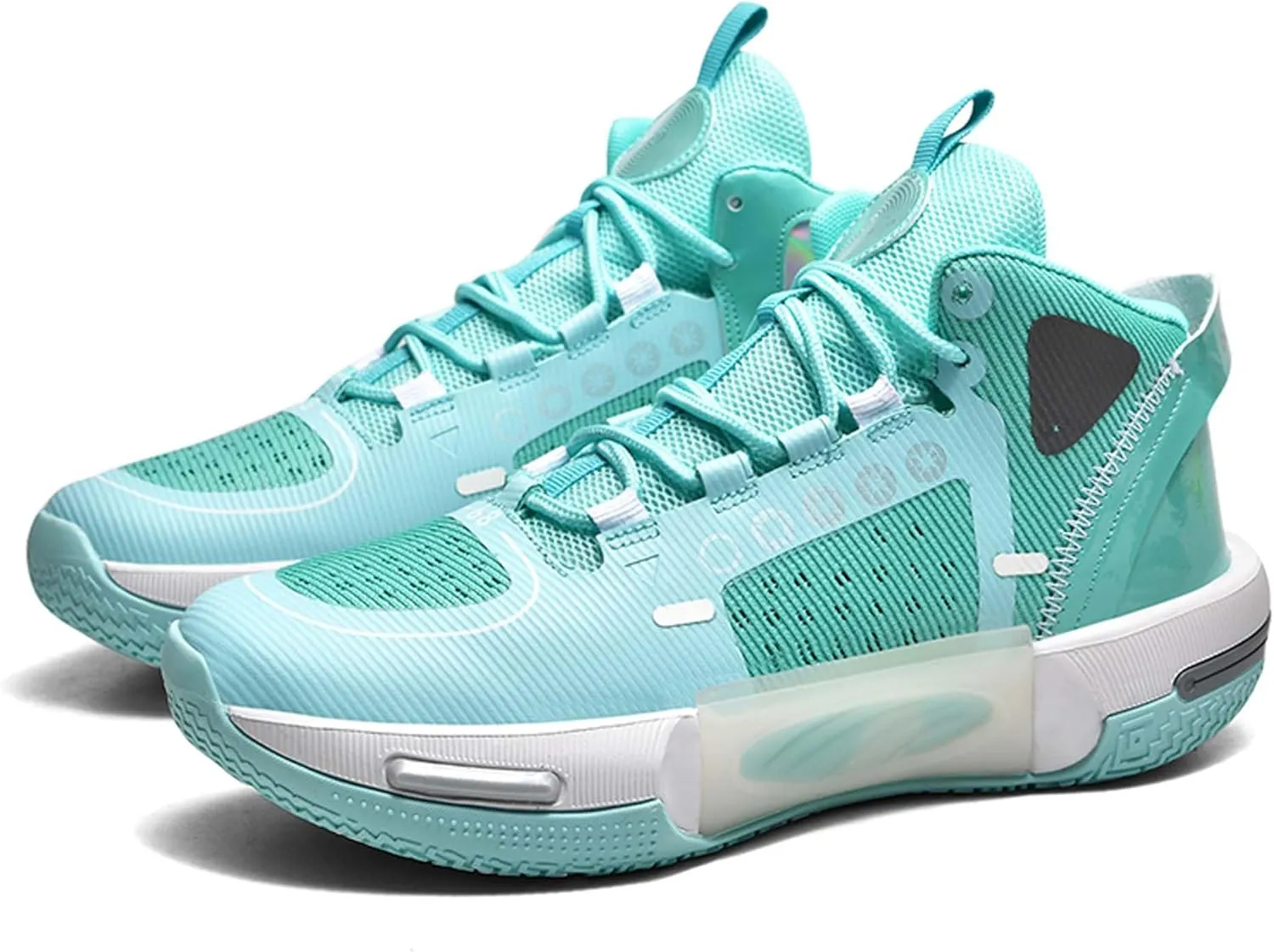 Men's and Women's Basketball Shoes Fashionable Sports Shoes High Elasticity Sunning Shoes Comfortable and Breathable Badminton Sports Shoes Anti Slip and Wear-Resistant Casual Shoes