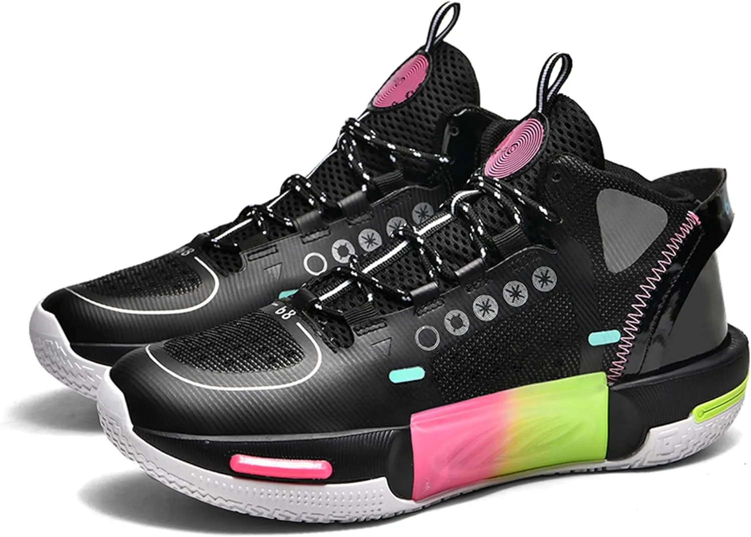 Men's and Women's Basketball Shoes Fashionable Sports Shoes High Elasticity Sunning Shoes Comfortable and Breathable Badminton Sports Shoes Anti Slip and Wear-Resistant Casual Shoes