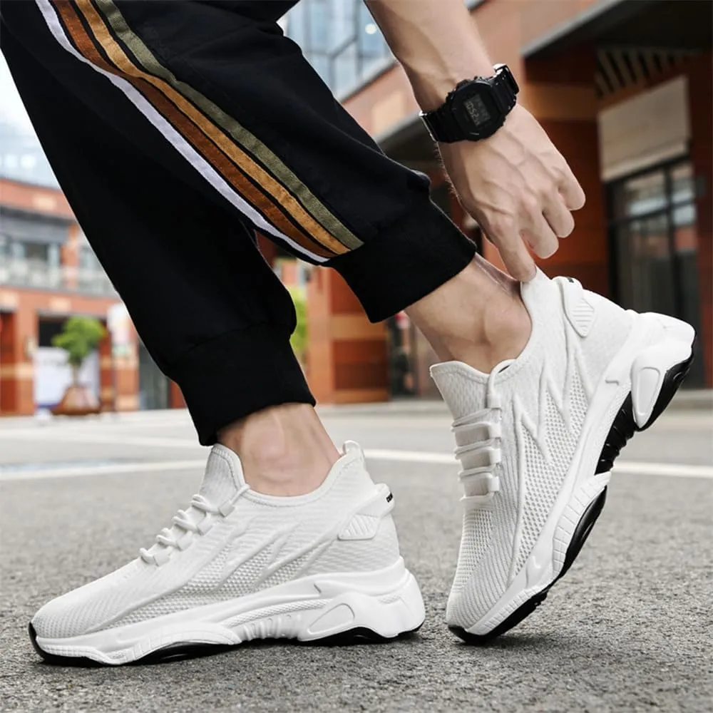 Men's Breathable Height Increase Sneakers, 2.36 in / 6 cm Stylish Invisible Wide Feet Increasing Shoes