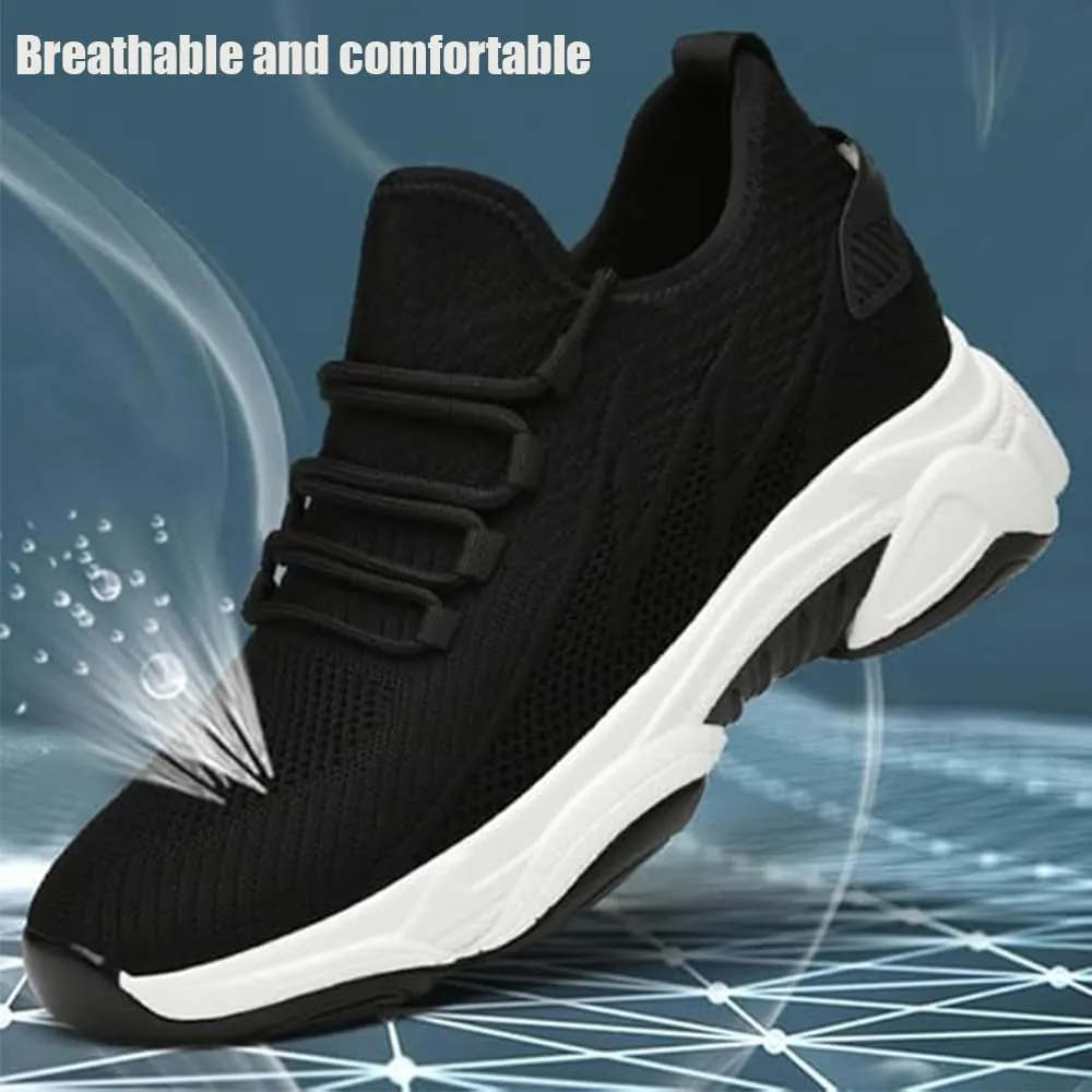 Men's Breathable Height Increase Sneakers, 2.36 in / 6 cm Stylish Invisible Wide Feet Increasing Shoes