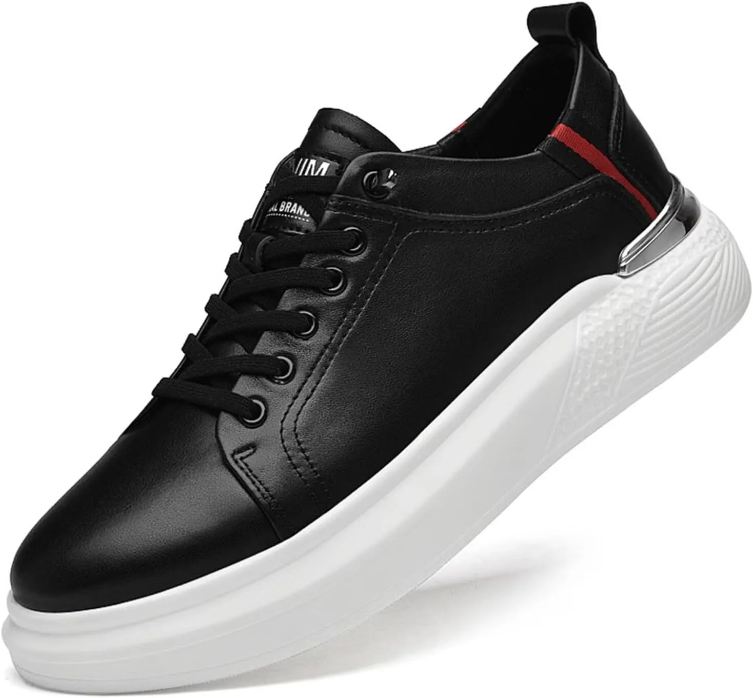 Men's Invisible Height Increasing Elevator Shoes 2.36" Leather Lace up Driving Casual Sneakers Height-Boosting Formal Dress Shoes for Business Wedding Office