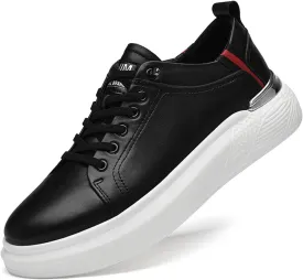 Men's Invisible Height Increasing Elevator Shoes 2.36" Leather Lace up Driving Casual Sneakers Height-Boosting Formal Dress Shoes for Business Wedding Office