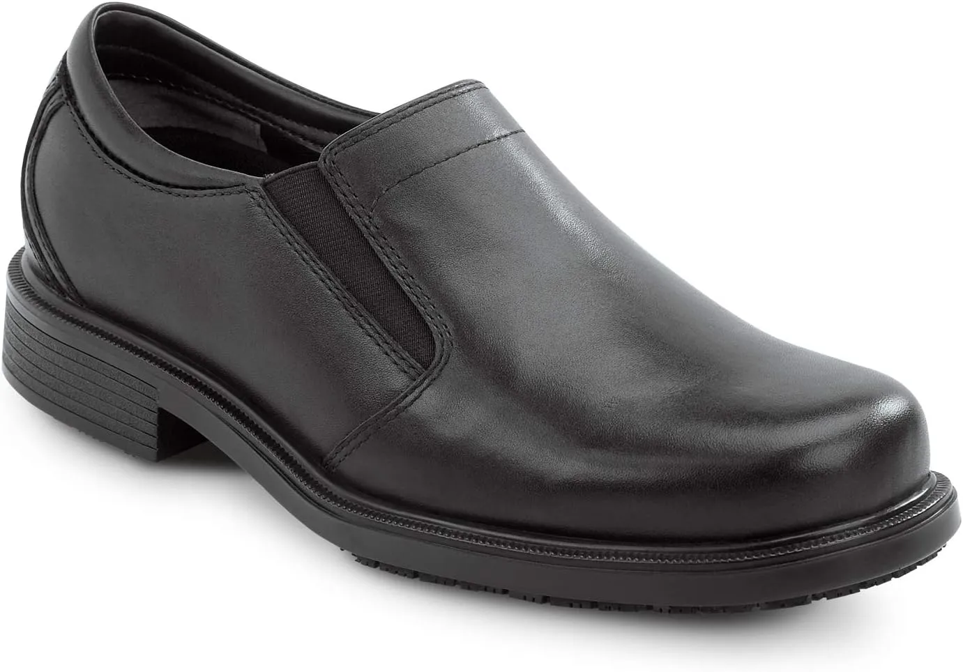 Men's Ontario, Black, Twin Gore Dress Style Slip Resistant Soft Toe Work Shoe