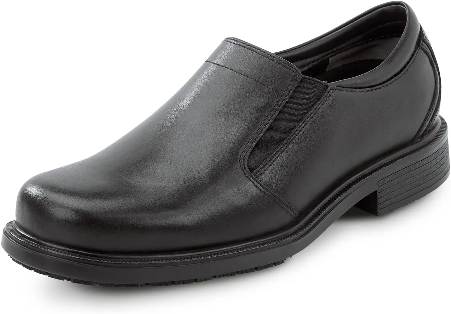 Men's Ontario, Black, Twin Gore Dress Style Slip Resistant Soft Toe Work Shoe