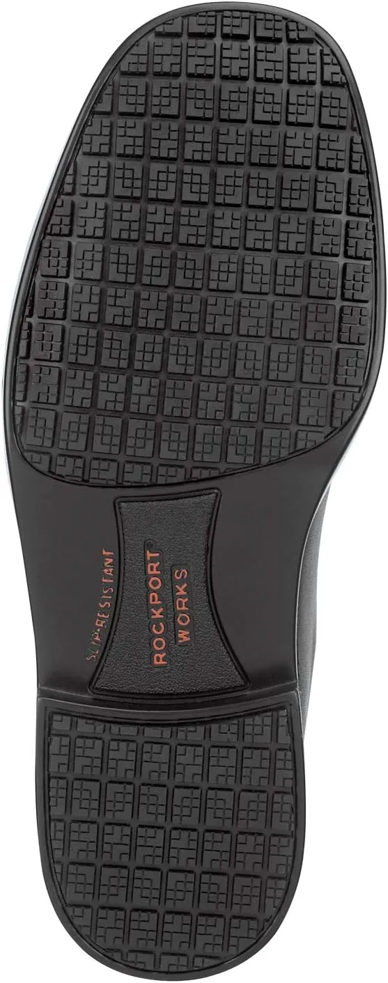 Men's Ontario, Black, Twin Gore Dress Style Slip Resistant Soft Toe Work Shoe