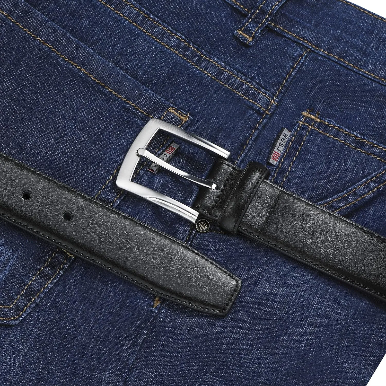 MILORDE Men's Genuine Leather Dress Belt, Handmade, 100% Cow Leather, Fashion & Classic Designs for Work Business and Casual