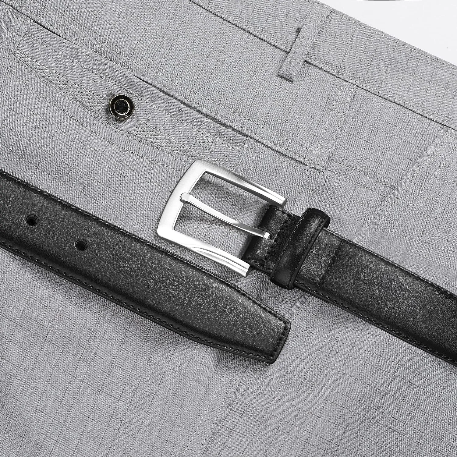 MILORDE Men's Genuine Leather Dress Belt, Handmade, 100% Cow Leather, Fashion & Classic Designs for Work Business and Casual