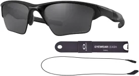 Oakley Half Jacket 2.0 XL OO9154 Rectangular Sunglasses For Men   BUNDLE Leash   Designer iWear Care Kit