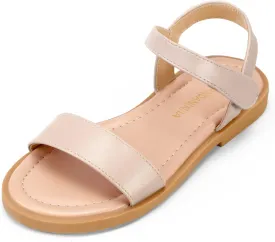 PANDANINJIA Gina Girls Sandals Open Toe Summer Flats Dress Sandals Shoes Toddler/Little Kid/Big Kid