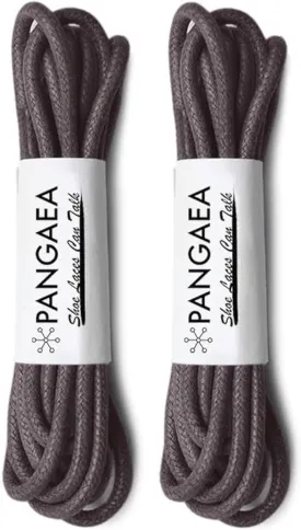 PANGAEA [4 Laces] 2-Pair Pack Waxed Round Oxford Shoe Laces for Dress Shoes Chukka 3/32Inch Thin