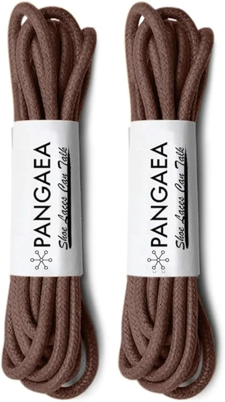 PANGAEA [4 Laces] 2-Pair Pack Waxed Round Oxford Shoe Laces for Dress Shoes Chukka 3/32Inch Thin